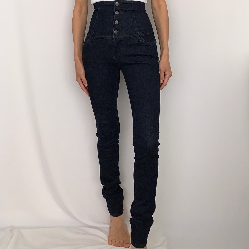 Miss Sixty Dk Blue Corset Skinny Jeans Sz 24